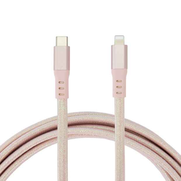 Anko USB-C to Lightning Braided Cable - 2m - Pink