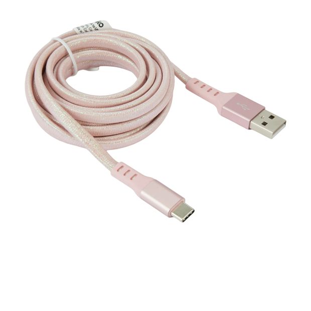 Anko USB-A to USB-C Cable - 2m - Pink