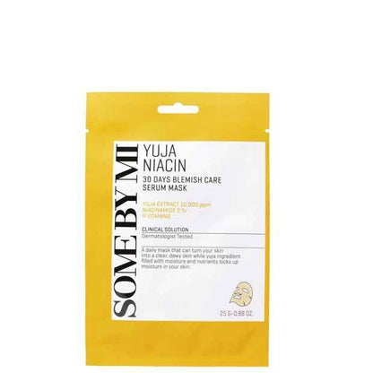 SOME BY MI Yuja Niacin 30 Days Blemish Care Serum Mask 25g - Yuja Extract, Niacinamide and Vitamins
