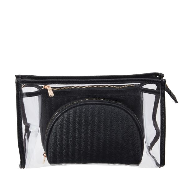 OXX Cosmetics 3 Piece Makeup Bag - Black