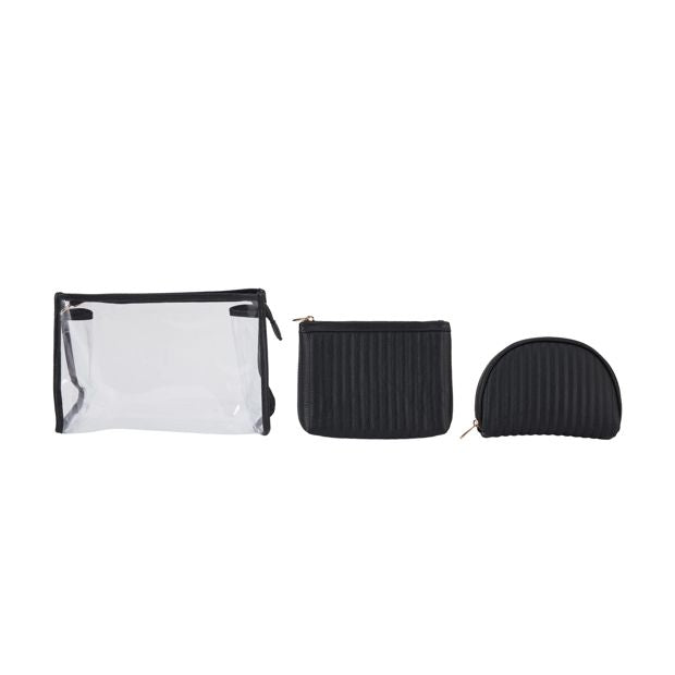 OXX Cosmetics 3 Piece Makeup Bag - Black