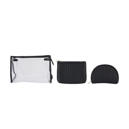 OXX Cosmetics 3 Piece Makeup Bag - Black