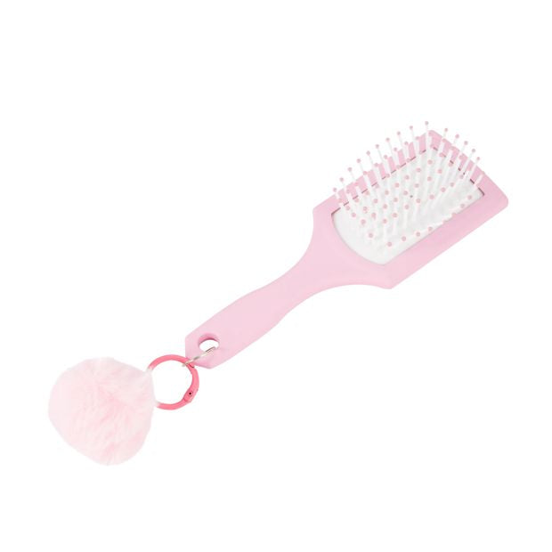 OXX Haircare Mini Hair Brush and Keychain - Pink