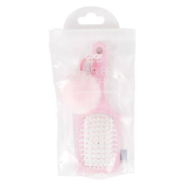 OXX Haircare Mini Hair Brush and Keychain - Pink