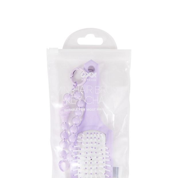 OXX Haircare Mini Hair Brush and Keychain - Lilac