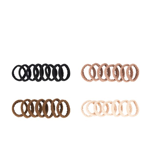 OXX Haircare 30 Piece Hair Elastics - Black and Nude