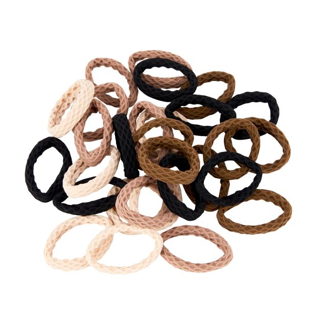 OXX Haircare 30 Piece Hair Elastics - Black and Nude