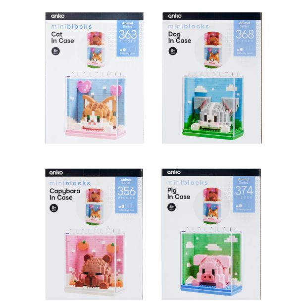 Mini Blocks Animals in Case - Assorted