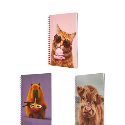 Anko A5 Notebook Animals 80gsm 120 Pages - Assorted