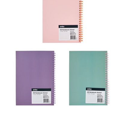 Anko A5 Notebook Animals 80gsm 120 Pages - Assorted