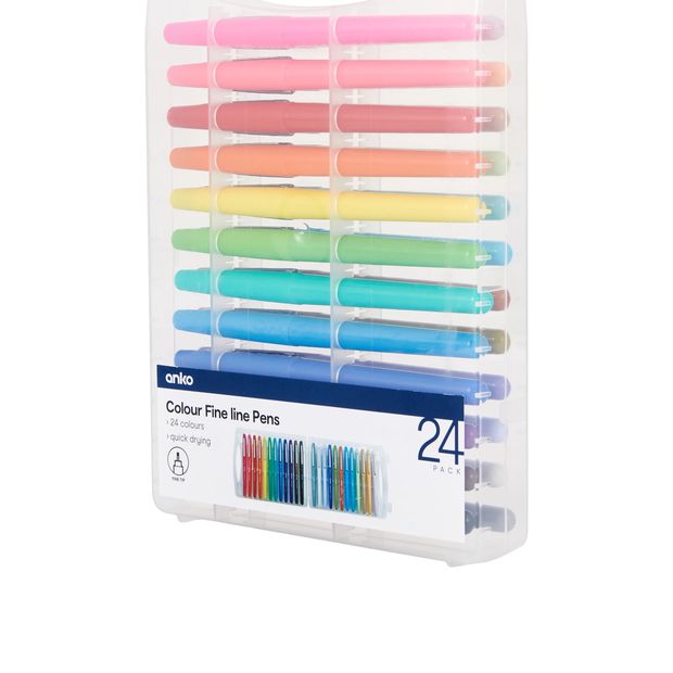 Anko 24 Pack Colour Fine Line Pens