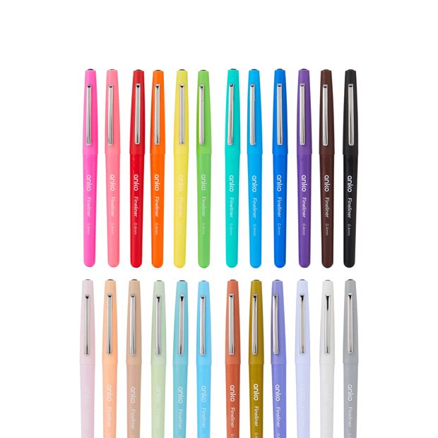 Anko 24 Pack Colour Fine Line Pens