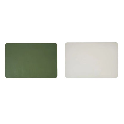 Anko Leather Look Reversible Placemat - Taupe and Green