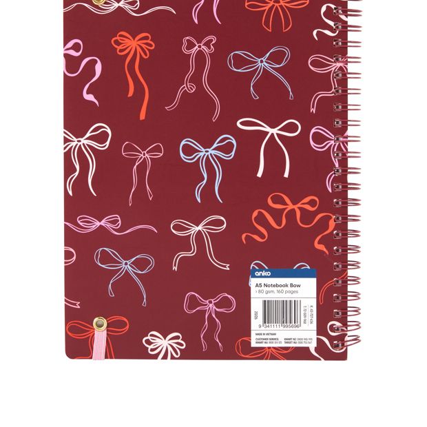 Anko A5 Notebook Bow 80GSM 160 Pages