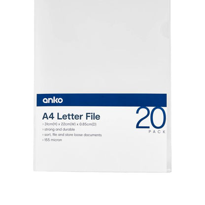 Anko 20 Pack A4 Letter File