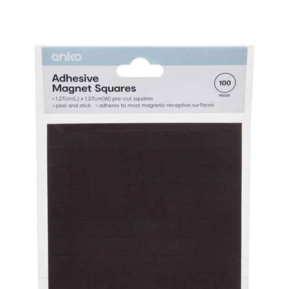 100 Piece Adhesive Magnet Squares - Anko