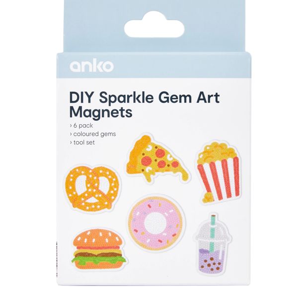 Anko DIY Sparkle Gem Art Magnets - Food