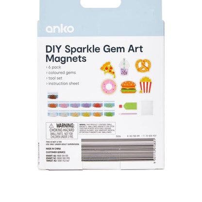 Anko DIY Sparkle Gem Art Magnets - Food