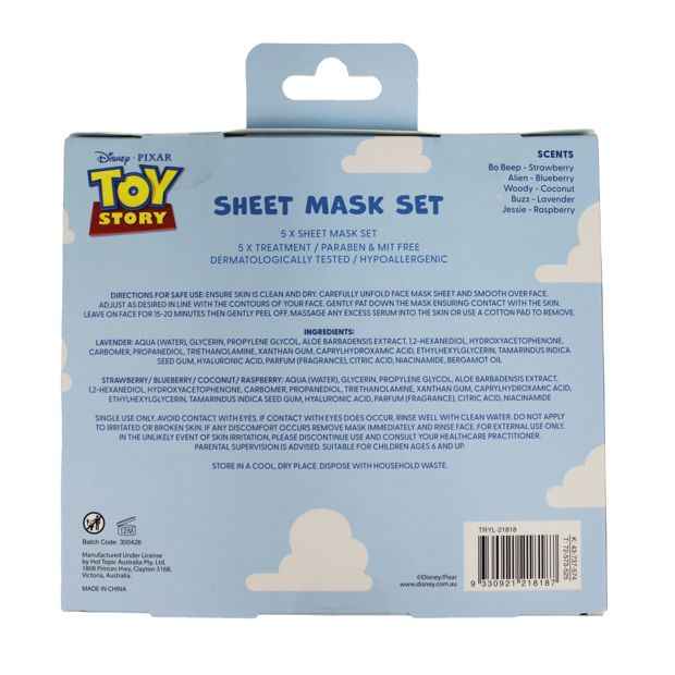 Disney Pixar Toy Story 5 Piece Sheet Mask Set