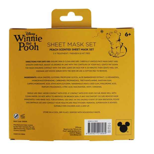 Disney Winnie the Pooh 5 Pack Face Sheet Mask Set
