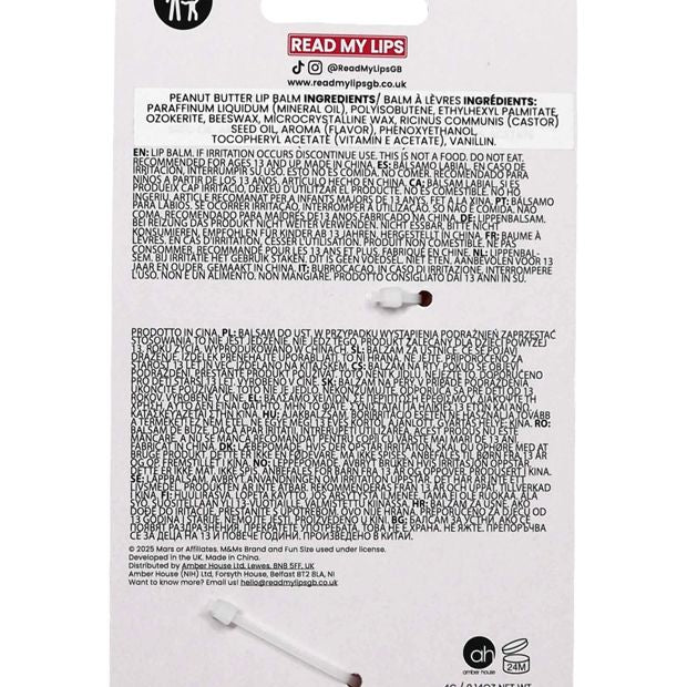 M&M’s Read My Lips Lip Balm and Bag Charm 4g - Peanut Butter Flavoured