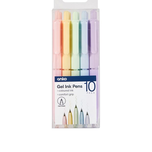 10 Pack Gel Ink Pens - Anko
