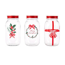 Anko 3 Pack 800ml Christmas Jars