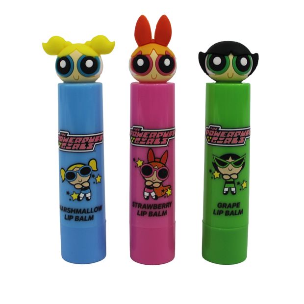 The Powerpuff Girls Tinted Lip Balm Trio - Marshmallow, Strawberry and Grape Scented