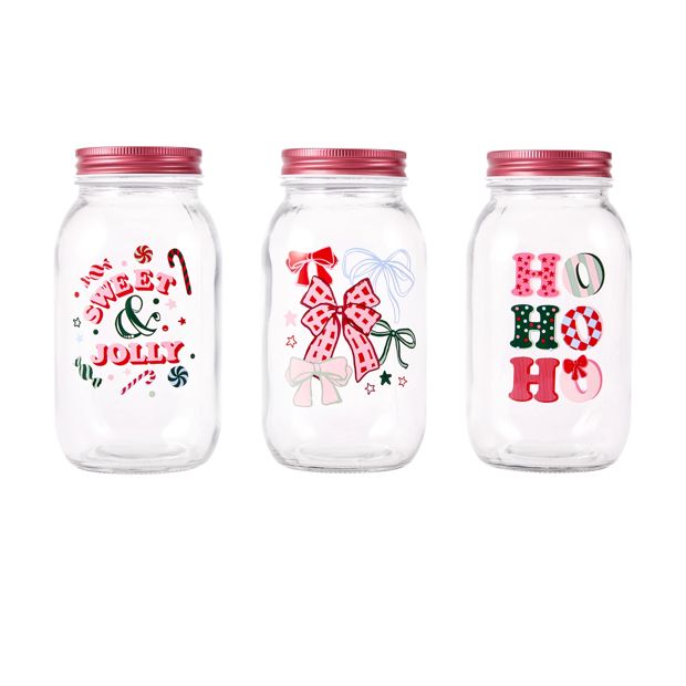 Anko 3 Pack 800ml Bow Jars