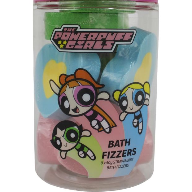 The Powerpuff Girls 9 Pack Bath Fizzer - Strawberry Scented