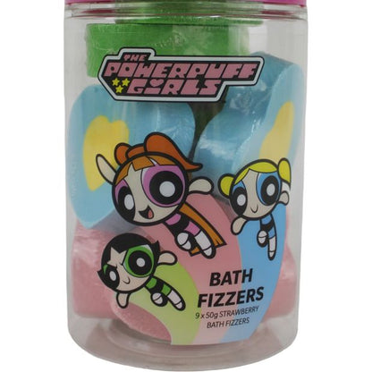 The Powerpuff Girls 9 Pack Bath Fizzer - Strawberry Scented