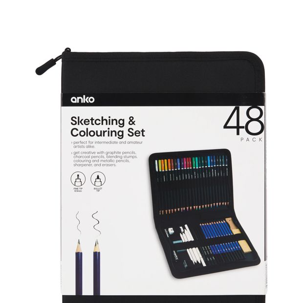 Anko 48 Pack Sketching and Colouring Set