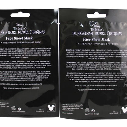 Disney Tim Burton’s The Nightmare Before Christmas Face Sheet Mask Duo - Strawberry Scented