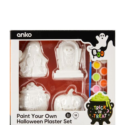 Anko 18 Piece Paint Your Own Halloween Plaster Set
