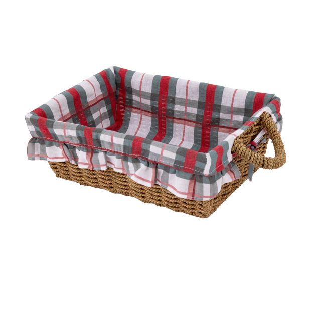 Anko Christmas Basket with Plaid Liner