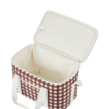 Anko Mocha Gingham Extra Large Insulated Lunch Bag