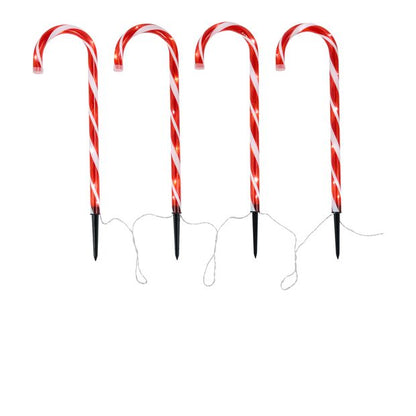 Anko 4 Pack Solar Powered LED Light Up Candy Cane Stakes