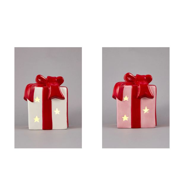 Anko Light Up Ceramic Present - Assorted