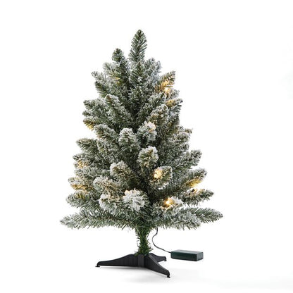 Anko 60cm (2ft.) Light Up Mini Green Flocked Christmas Tree