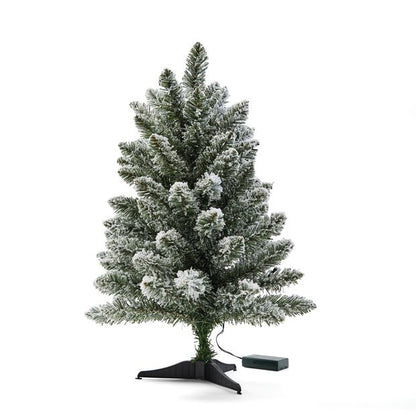 Anko 60cm (2ft.) Light Up Mini Green Flocked Christmas Tree
