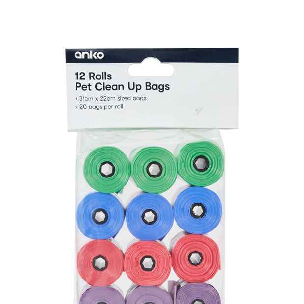 Anko 12 Pack Pet Clean Up Bag Rolls