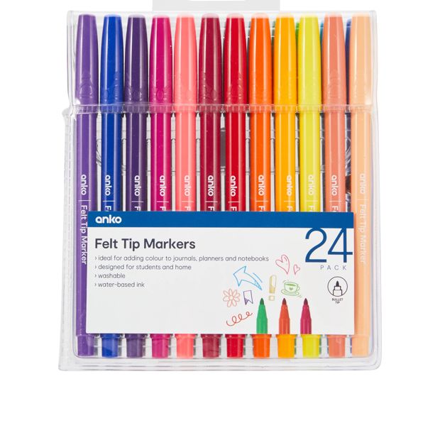 Anko 24 Pack Felt Tip Markers