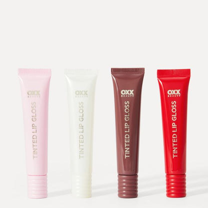 OXX Beauty 4 Piece Glossy Lip Tinted Lip Gloss Set