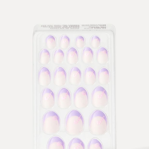 OXX Beauty 24 Pack Kids Pre-Glued Stick-On Nails - Candy Cane