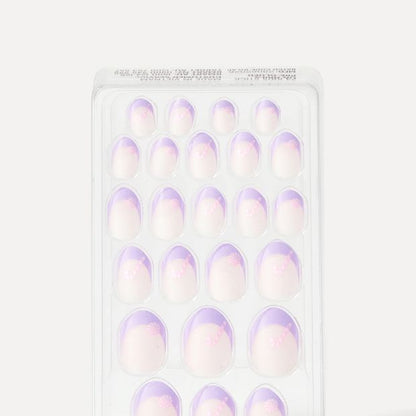 OXX Beauty 24 Pack Kids Pre-Glued Stick-On Nails - Candy Cane