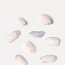 OXX Beauty 24 Pack Sleigh Season Artificial Nails with Adhesive - Almond Shape, Silver Sparkle