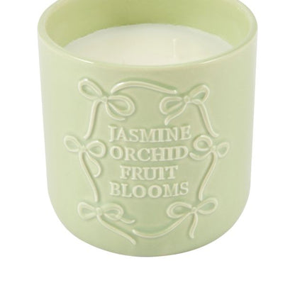 Anko Green Bow Embossed Candle