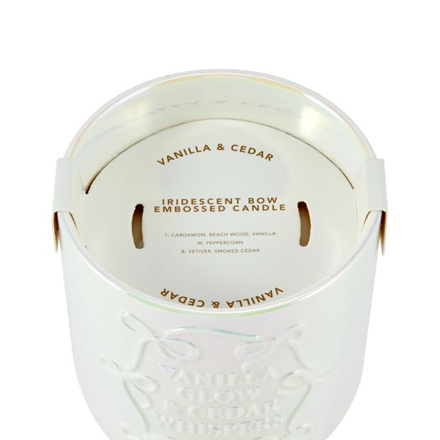 Anko Iridescent Bow Embossed Candle