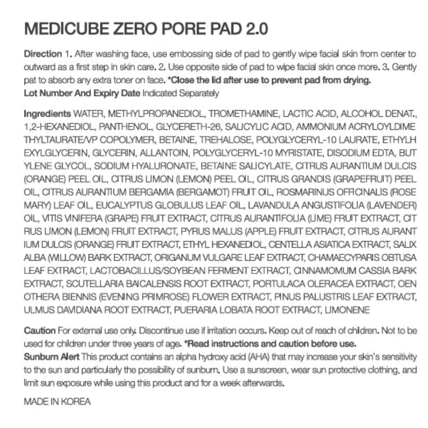 70 Pack Medicube Zero Pore Pads