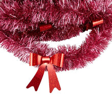 Anko 6m Pink with Red Bow Christmas Tinsel